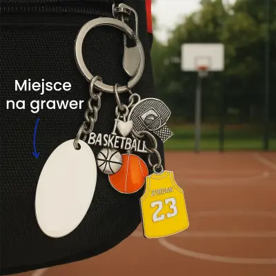 breloczek do kluczy z grawerem dla fana koszykówki