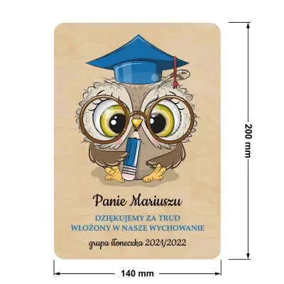 drewniana kartka od przedszkolaków