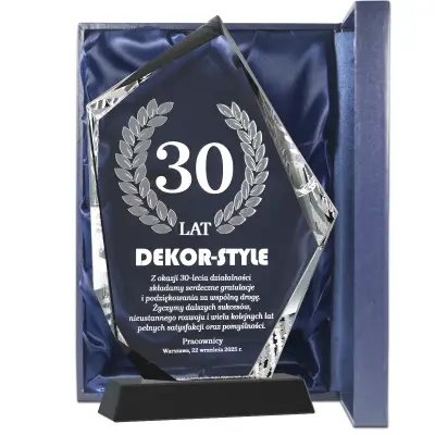 statuetka biznesowa grawerowany laur 3D