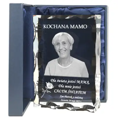 fotokryształ grawerowany prezent dla mamy