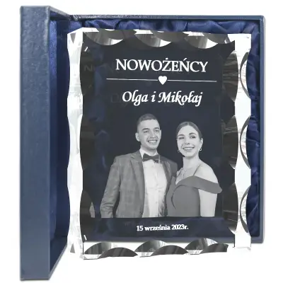 statuetka ze zdjęciem pary młodej 3d