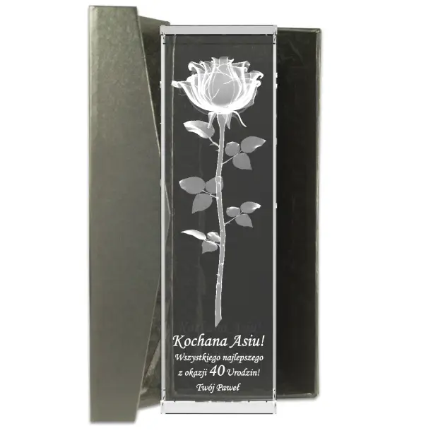 Elegancki prezent na 40-te urodziny róża 3D