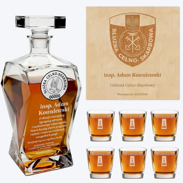 Prezent dla celnika zestaw z grawerem Służby Celno-Skarbowej