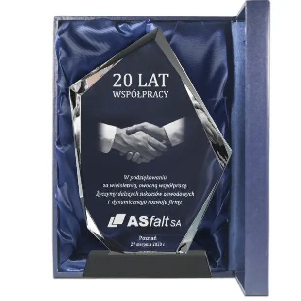podziękowanie firmowe za lata współpracy