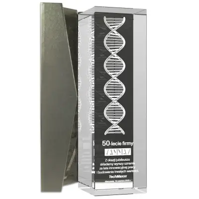 łańcuch dna w 3D wewnątrz szkła