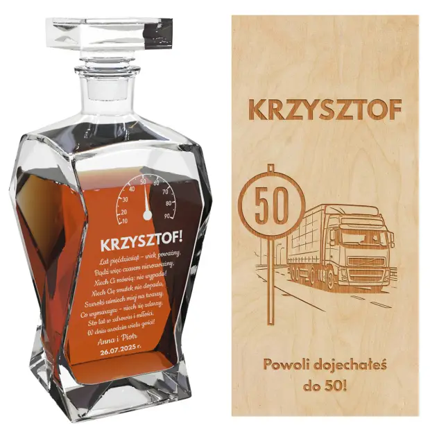 prezent karafka z grawerem dla kierowcy na urodziny