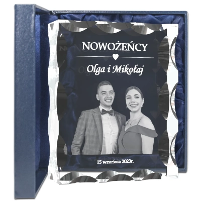 statuetka ze zdjęciem pary młodej 3d