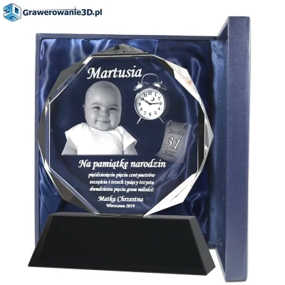 prezent na narodziny dziecka - grawer ze zdjęciem dziecka