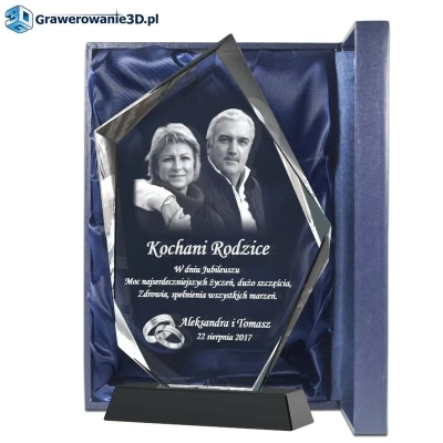 prezent dla rodziców na jubileusz ślubu grawer w szkle