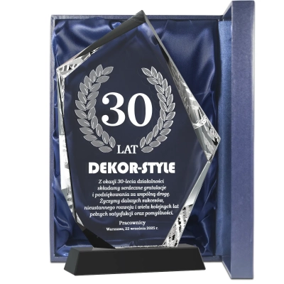 statuetka biznesowa grawerowany laur 3D