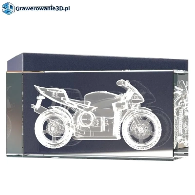 Dla fana motoryzacji - prezent grawerowany motor 3D w krysztale