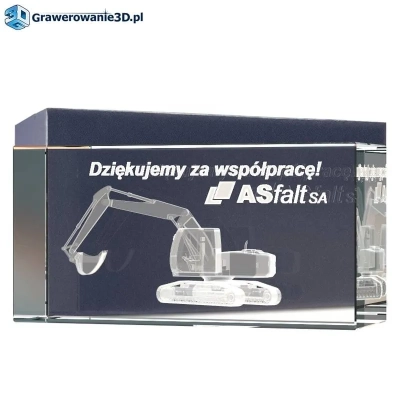 podziękowania firmowe za współpracę, grawer 3d w szkle, życzenia w szkle