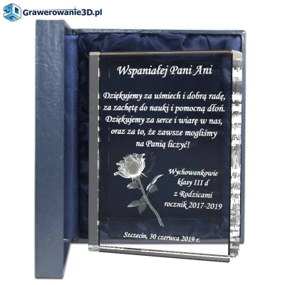 Personalizowany Upominek dla nauczycielki róża 3D