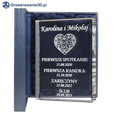 prezent na rocznicę ślubu z imionami i sercem