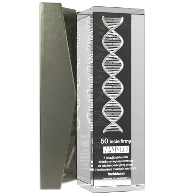 łańcuch dna w 3D wewnątrz szkła
