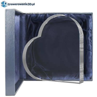 Szklana statuetka serce do graweru