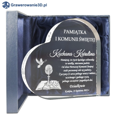 Kryształowe serce na komunię od dziadków