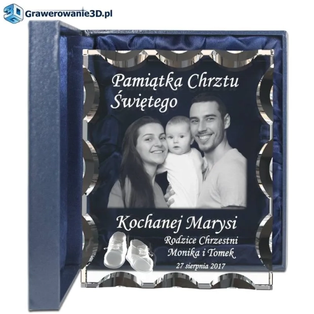 kryształowa statuetka na Chrzest Święty