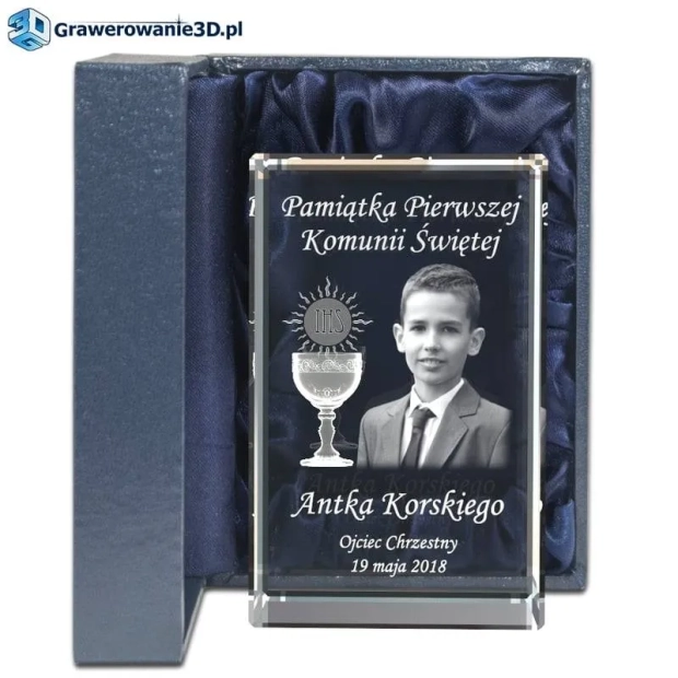fotokryształ pamiątka komunijna dla chłopca