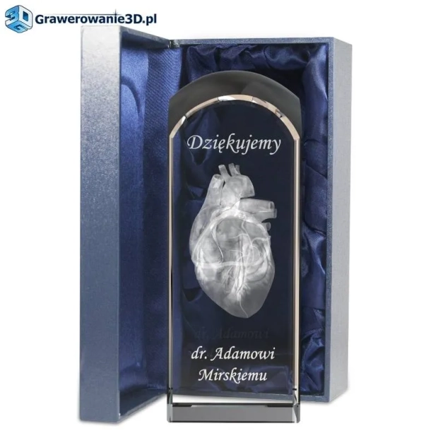 Podziękowania dla lekarza kardiologa - serce 3d grawer