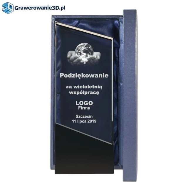 Prezent firmowy grawerowany 3d, grawer w szkle, grawerowanie w szkle