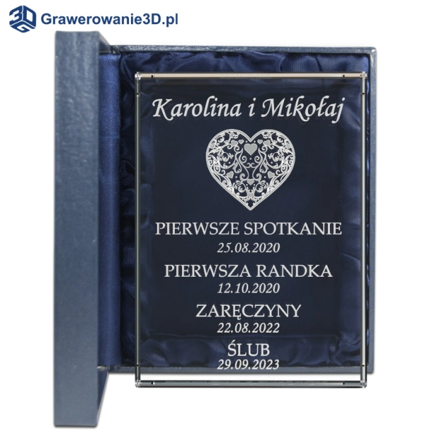 Kryształowa statuetka dla pary na ślub
