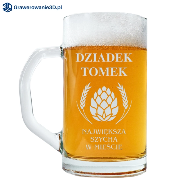 Grawerowany Kufel na piwo dla Dziadka