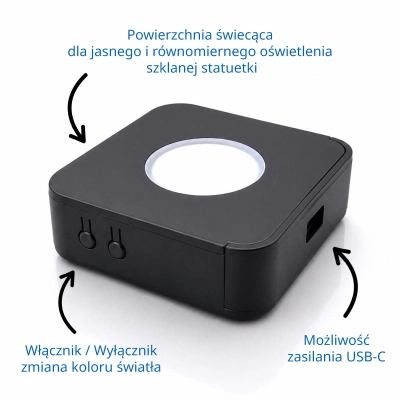 Podstawka LED zmieniająca kolory pod kryształową statuetkę