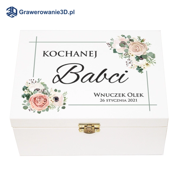 drewniana skrzynka praktyczny prezent dla babci