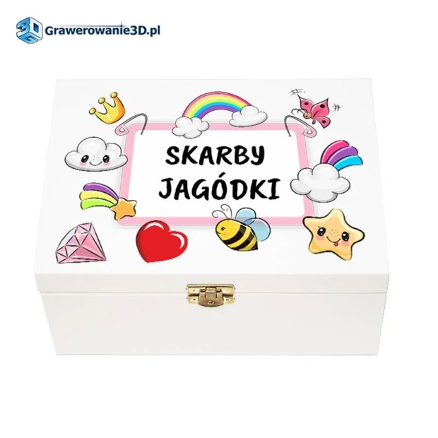 nadrukowane pudełko na skarby dla dziecka
