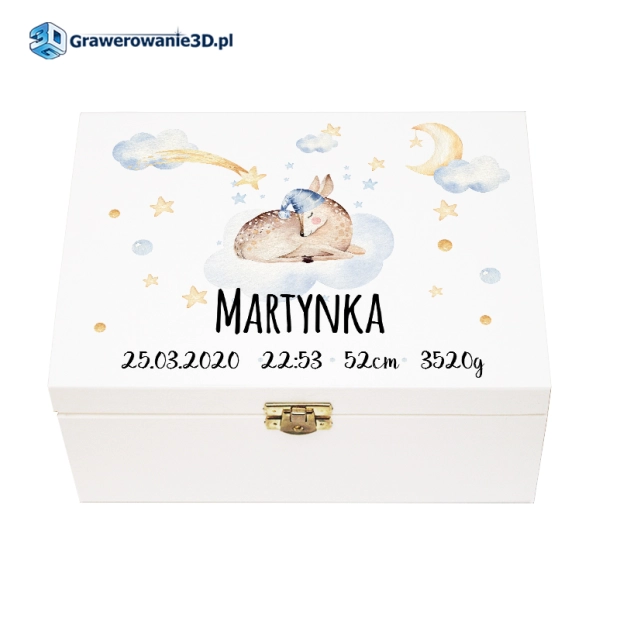 pudełko z metryczką dla dziewczynki