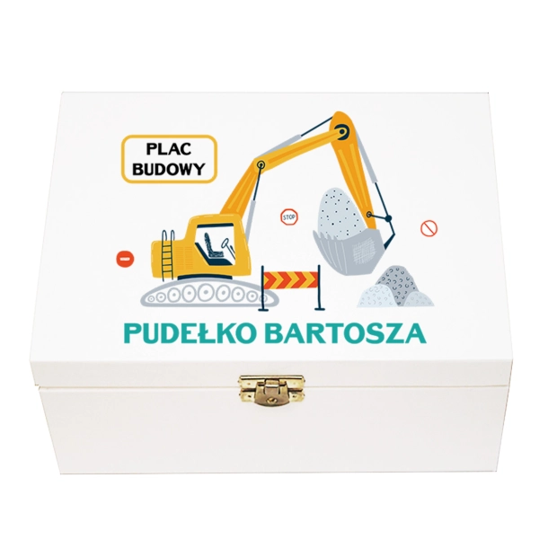 pudełko z nadrukiem UV imię i koparka