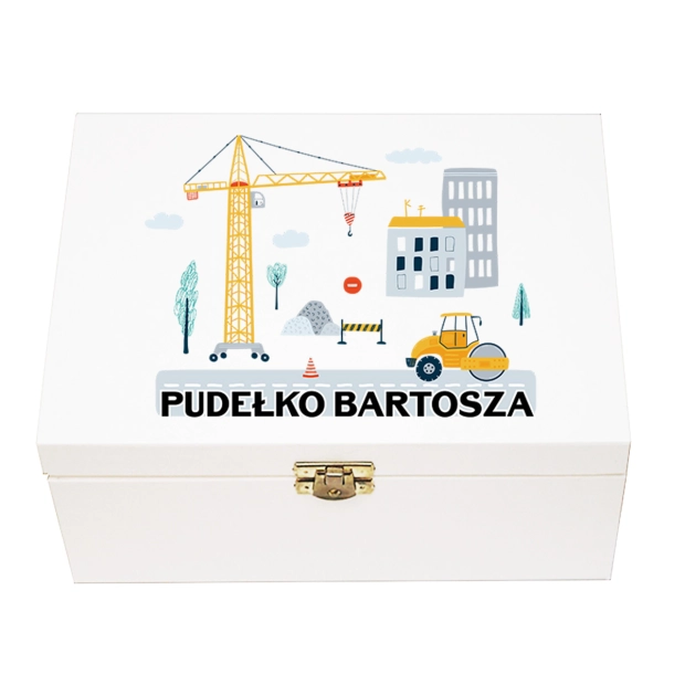 Pudełko z nadrukiem plac budowy