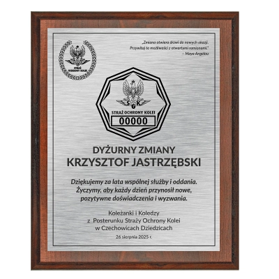grawerowany prezent z okazji przejścia na emeryturę - odznaka sok