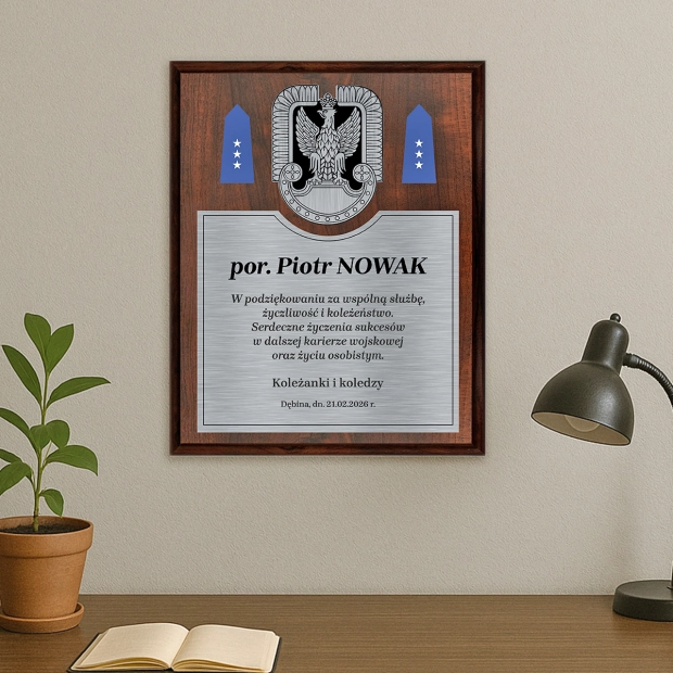 Personalizowany dyplom dla żołnierza z pagonami siły powietrzne