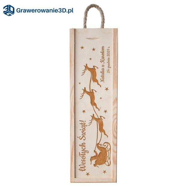 personalizowana skrzynka na wino na święta