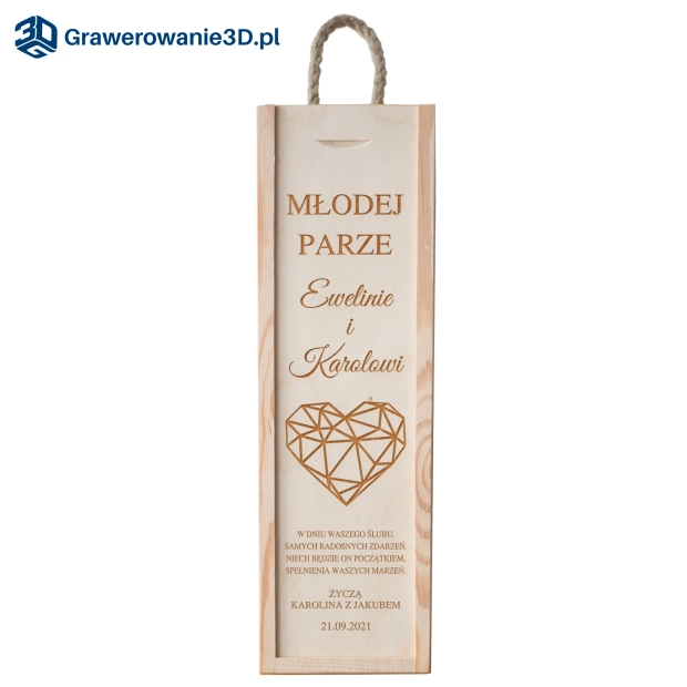 personalizowana skrzynka na wino na ślub