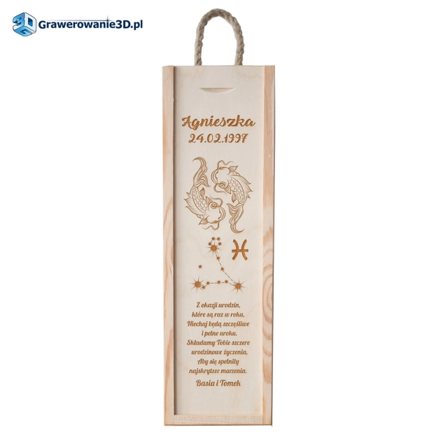 grawerowany prezent na urodziny znak zodiaku ryby